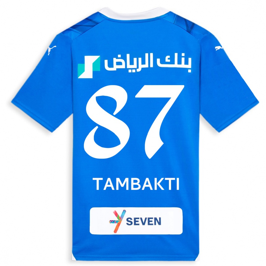 Vyrai Hassan Tambakti #87 Mėlyna Namų Marškinėliai 2023/24 T-Shirt