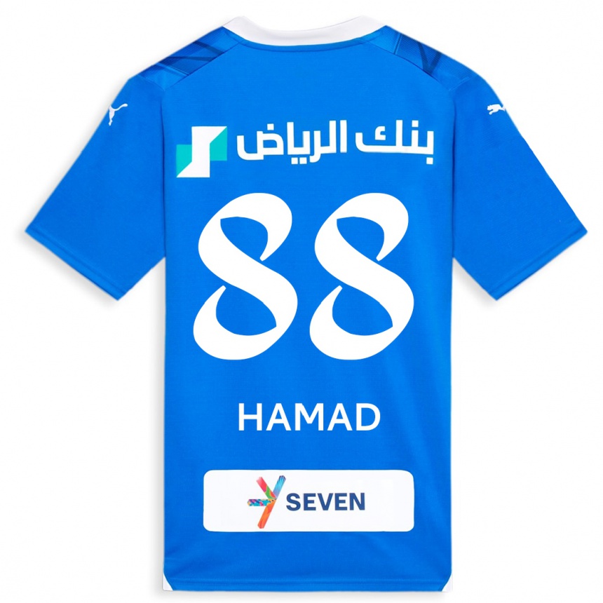 Vyrai Hamad Al-Yami #88 Mėlyna Namų Marškinėliai 2023/24 T-Shirt