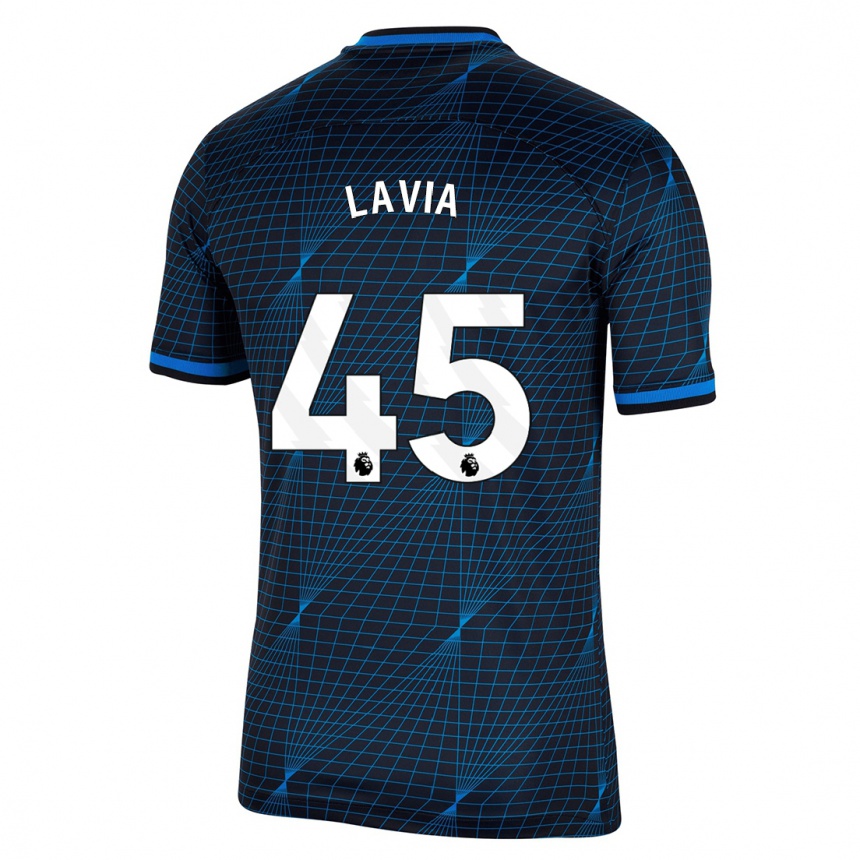 Vyrai Roméo Lavia #45 Tamsiai Mėlyna Išvykos Marškinėliai 2023/24 T-Shirt