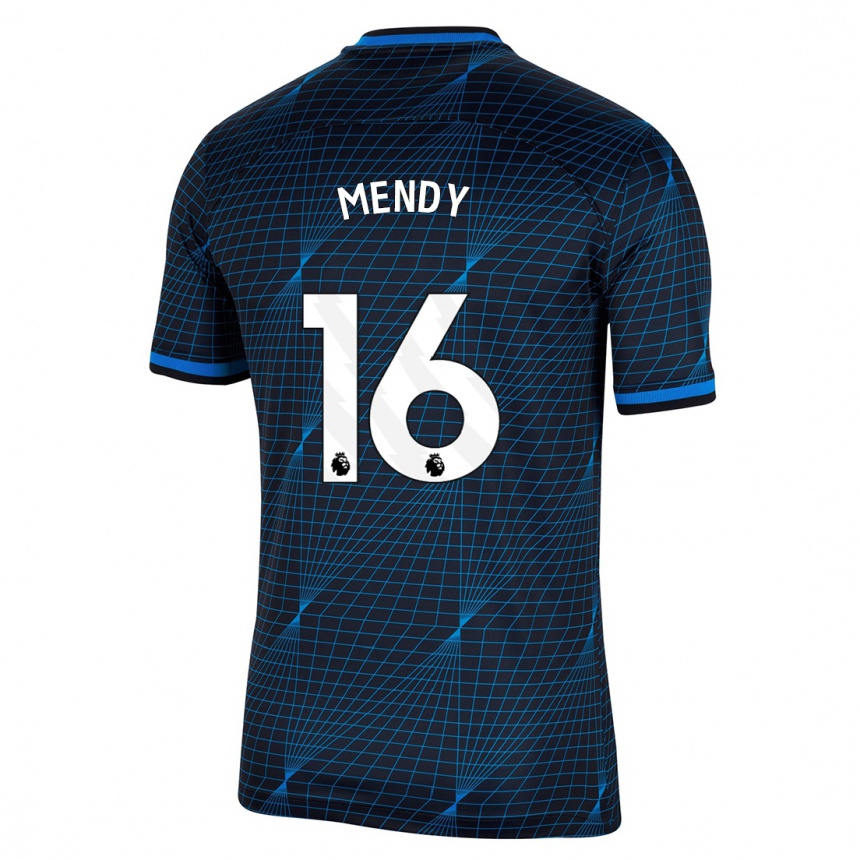 Vyrai Edouard Mendy #16 Tamsiai Mėlyna Išvykos Marškinėliai 2023/24 T-Shirt