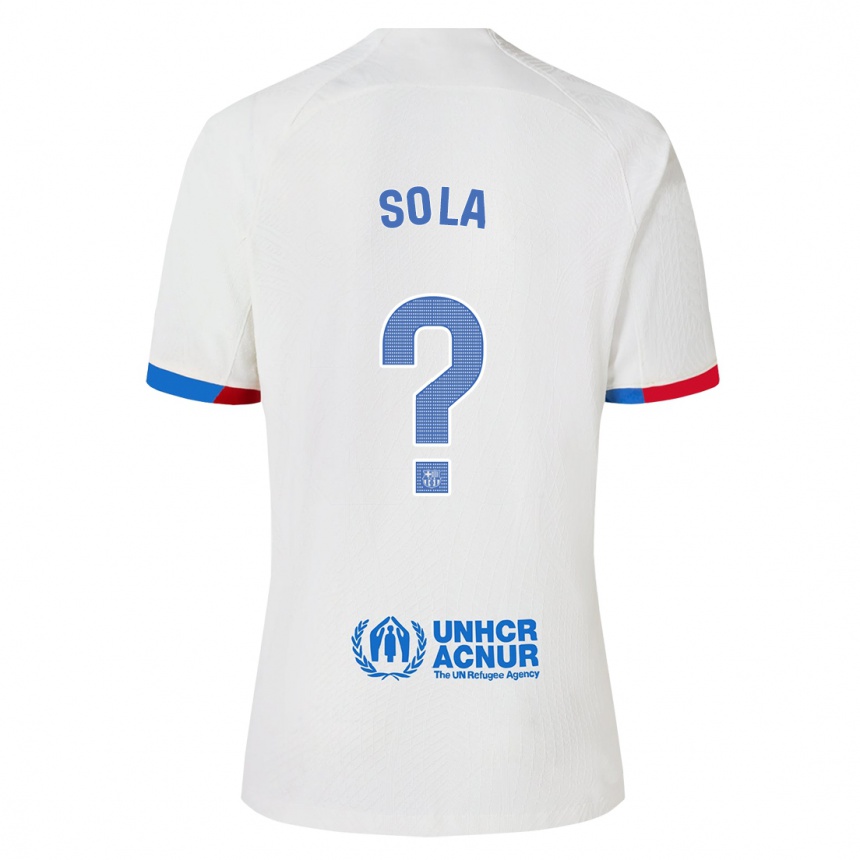 Vyrai Arnau Sola #0 Baltas Išvykos Marškinėliai 2023/24 T-Shirt