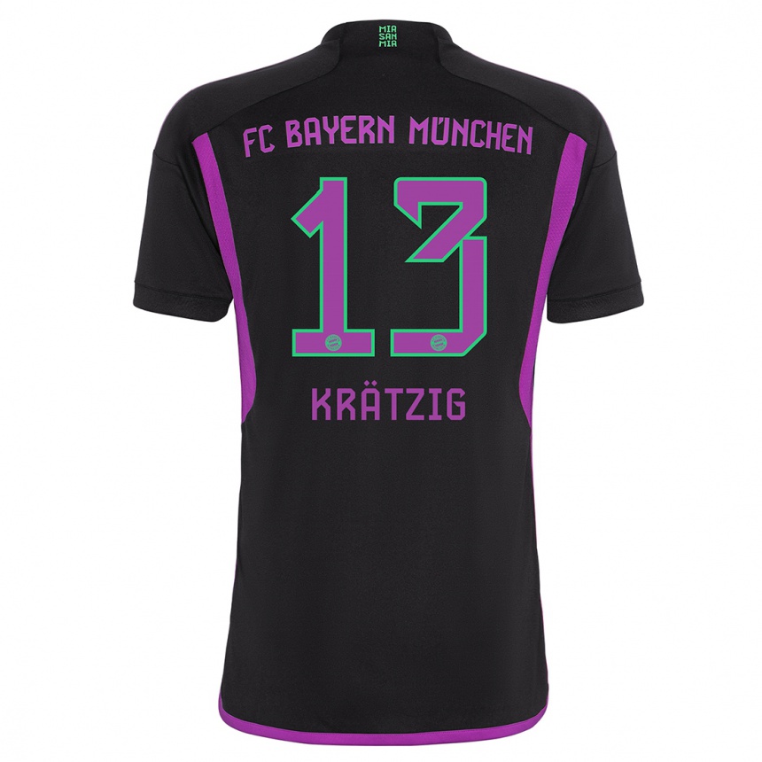 Vyrai Frans Krätzig #13 Juoda Išvykos Marškinėliai 2023/24 T-Shirt