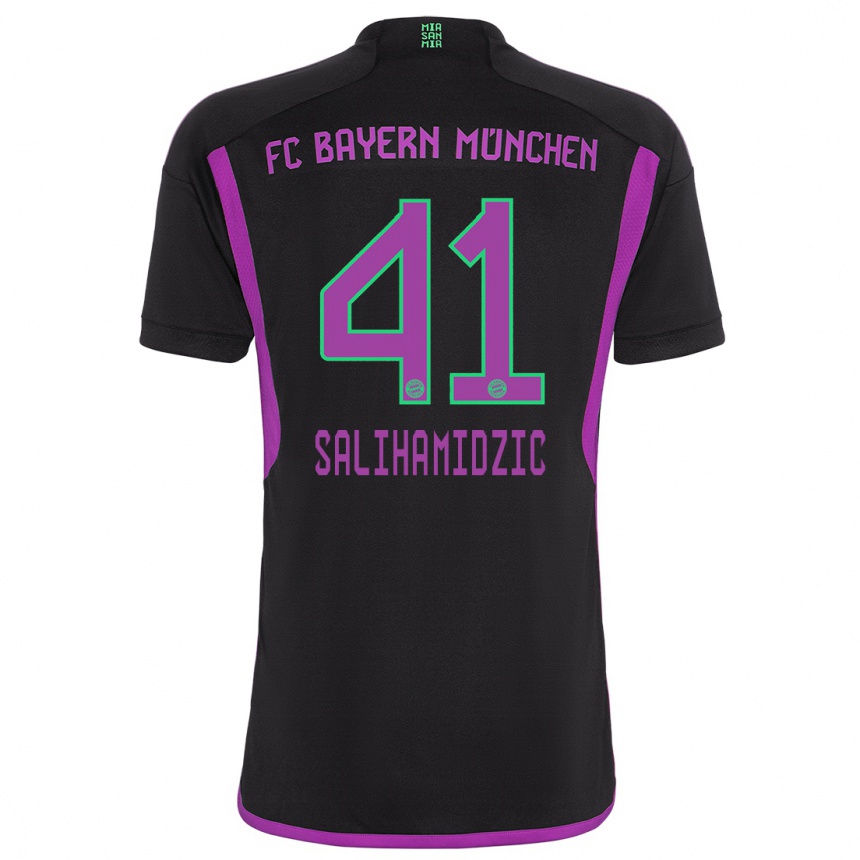 Vyrai Nick Salihamidzic #41 Juoda Išvykos Marškinėliai 2023/24 T-Shirt