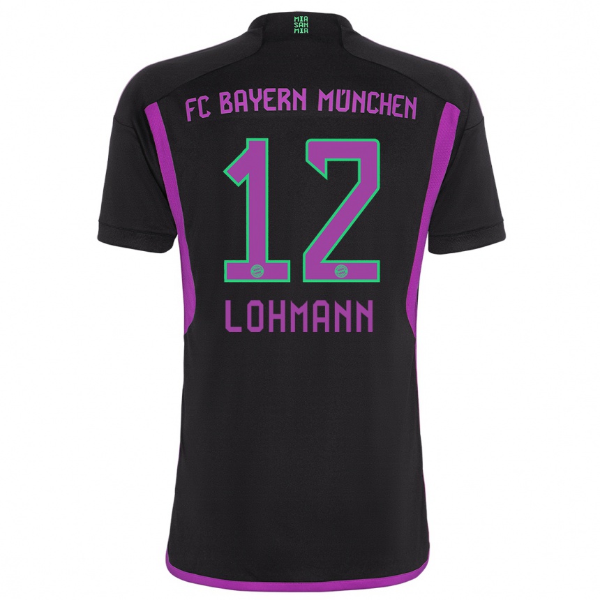 Vyrai Sydney Lohmann #12 Juoda Išvykos Marškinėliai 2023/24 T-Shirt