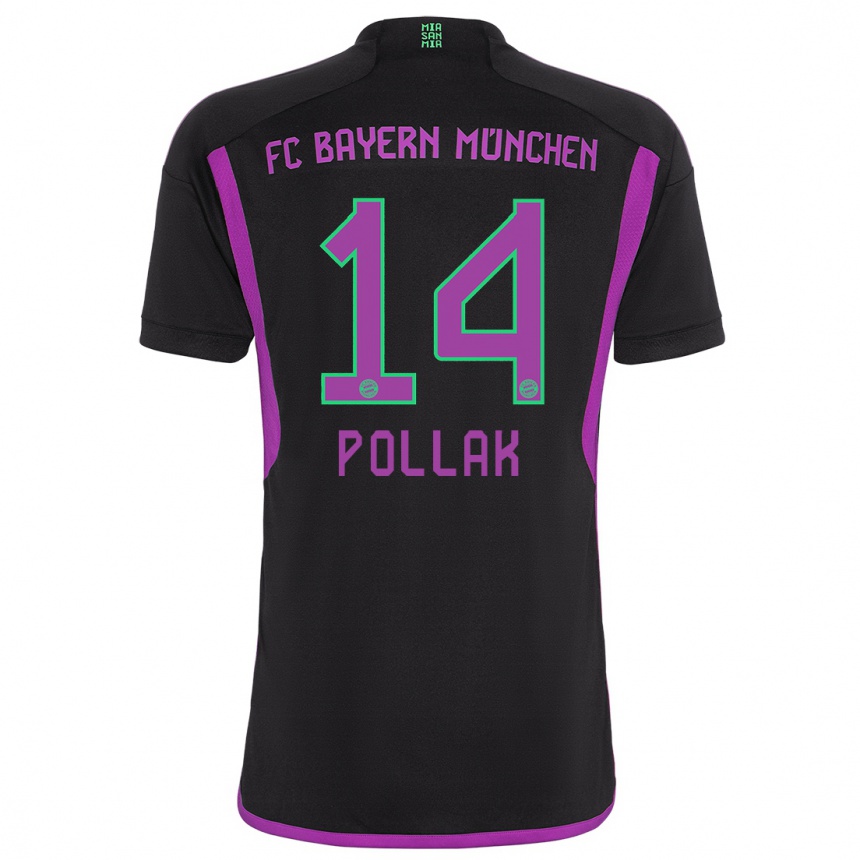 Vyrai Florian Pollak #14 Juoda Išvykos Marškinėliai 2023/24 T-Shirt