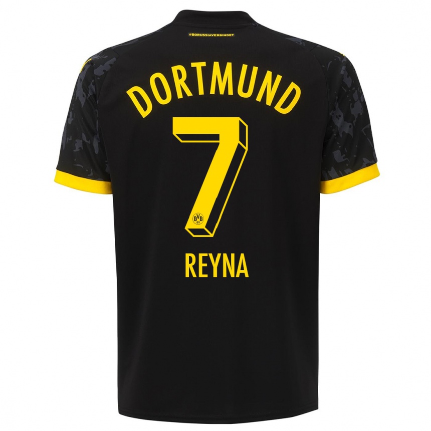 Vyrai Giovanni Reyna #7 Juoda Išvykos Marškinėliai 2023/24 T-Shirt