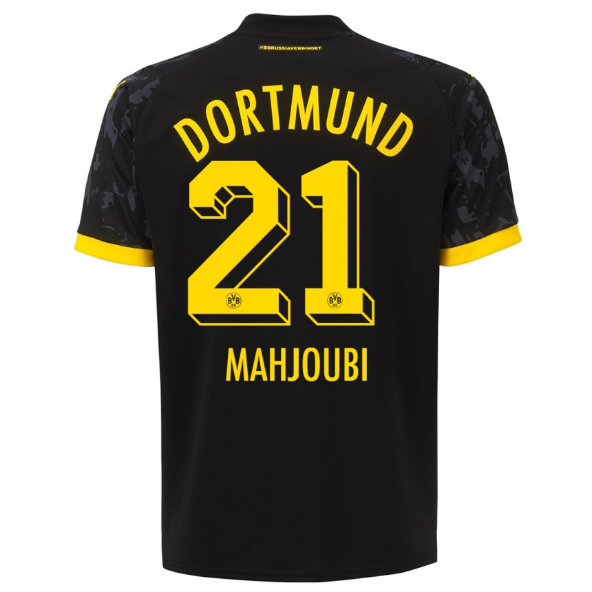 Vyrai Anas Mahjoubi #21 Juoda Išvykos Marškinėliai 2023/24 T-Shirt