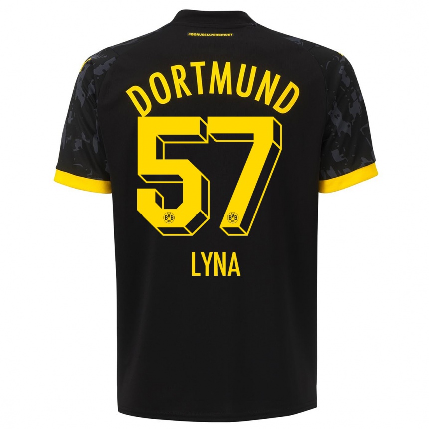 Vyrai Schwarz Lyna #57 Juoda Išvykos Marškinėliai 2023/24 T-Shirt