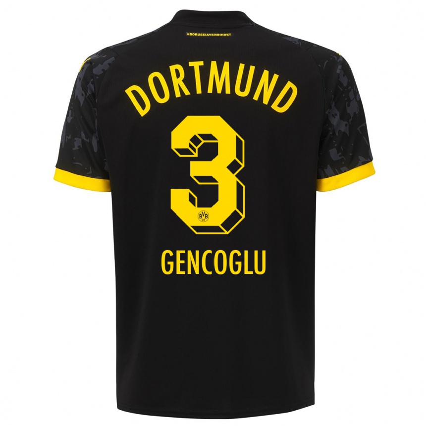 Vyrai Tekin Gencoglu #3 Juoda Išvykos Marškinėliai 2023/24 T-Shirt