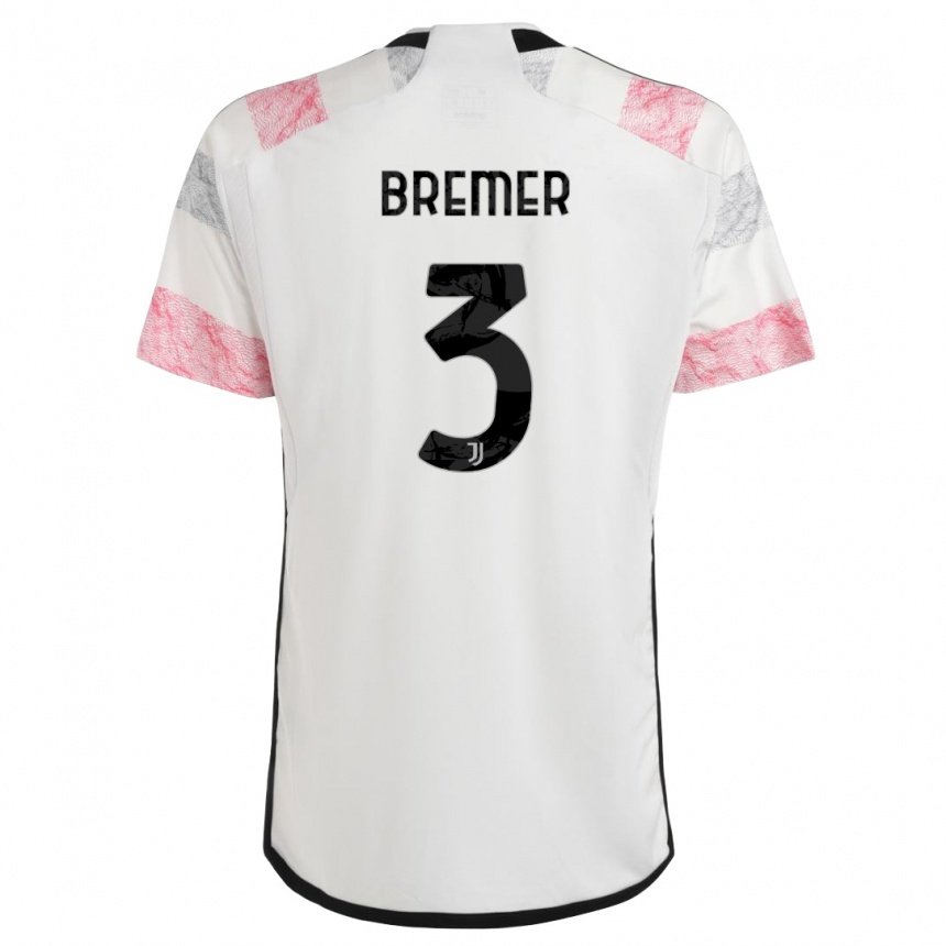 Vyrai Bremer #3 Balta Rožinė Išvykos Marškinėliai 2023/24 T-Shirt