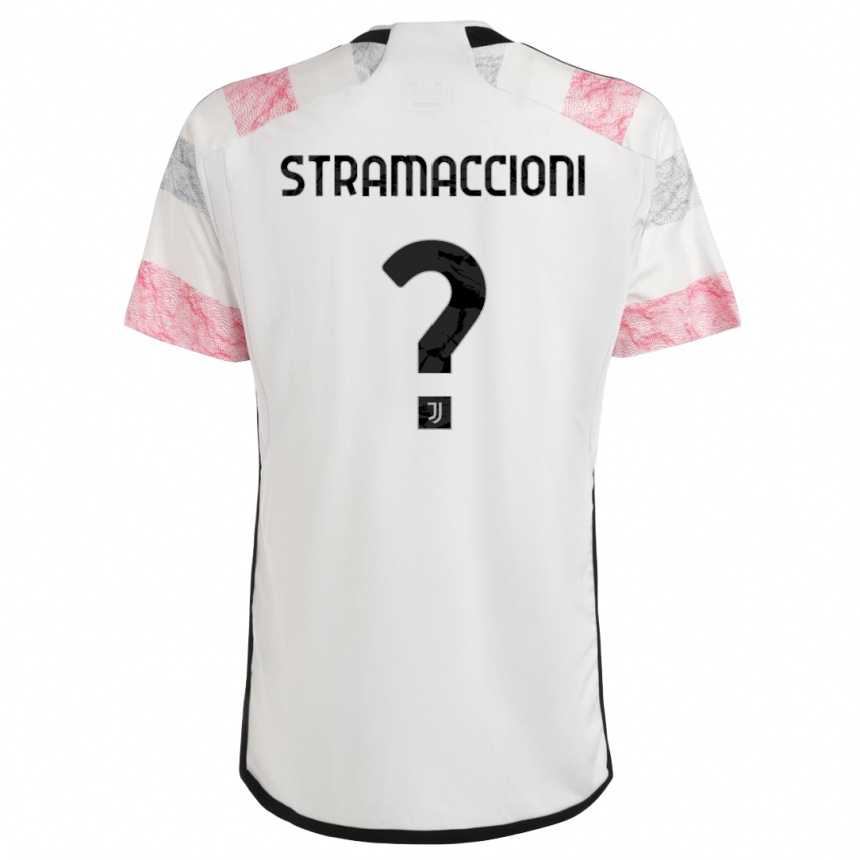 Vyrai Diego Stramaccioni #0 Balta Rožinė Išvykos Marškinėliai 2023/24 T-Shirt