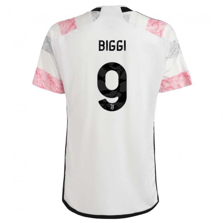 Vyrai Silvano Biggi #9 Balta Rožinė Išvykos Marškinėliai 2023/24 T-Shirt