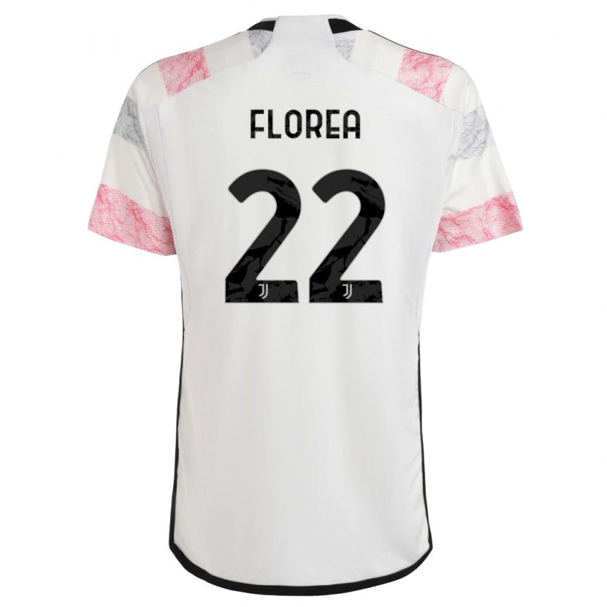 Vyrai Andrei Florea #22 Balta Rožinė Išvykos Marškinėliai 2023/24 T-Shirt