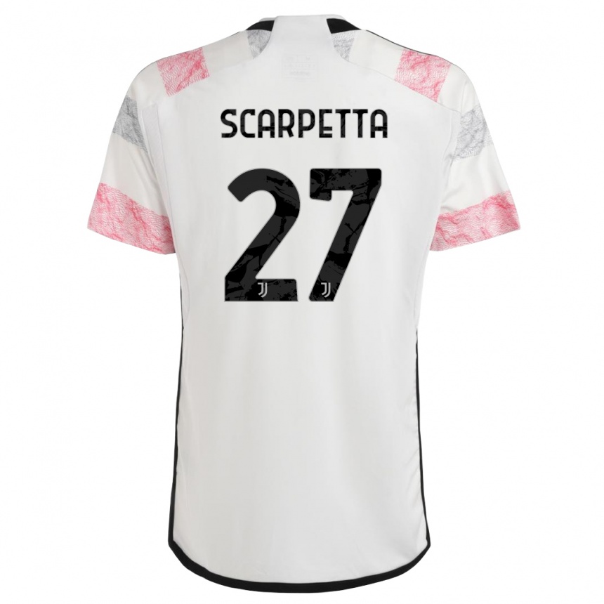 Vyrai Jacopo Scarpetta #27 Balta Rožinė Išvykos Marškinėliai 2023/24 T-Shirt