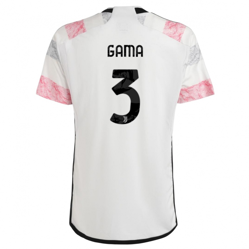 Vyrai Sara Gama #3 Balta Rožinė Išvykos Marškinėliai 2023/24 T-Shirt