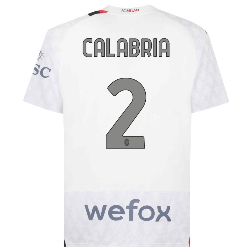 Vyrai Davide Calabria #2 Baltas Išvykos Marškinėliai 2023/24 T-Shirt