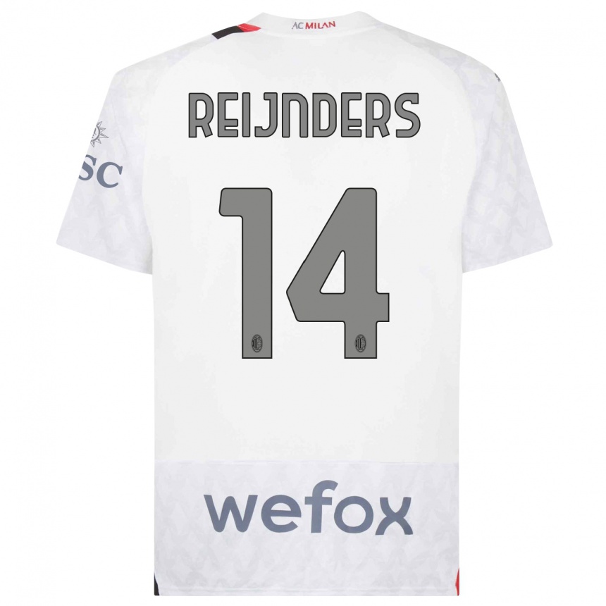 Vyrai Tijjani Reijnders #14 Baltas Išvykos Marškinėliai 2023/24 T-Shirt