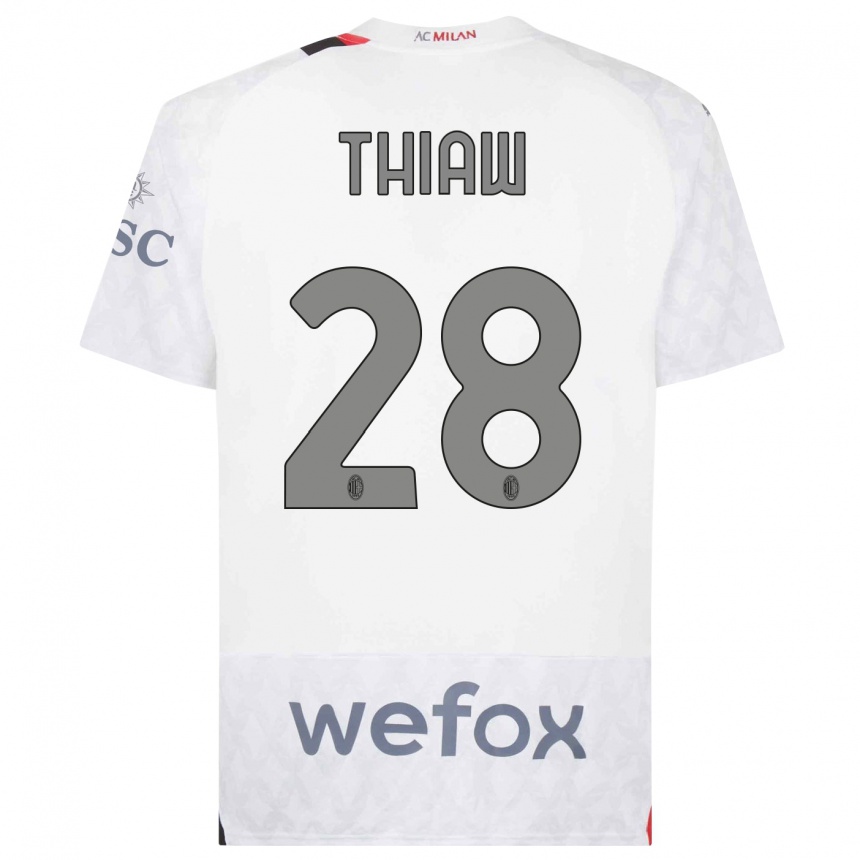 Vyrai Malick Thiaw #28 Baltas Išvykos Marškinėliai 2023/24 T-Shirt