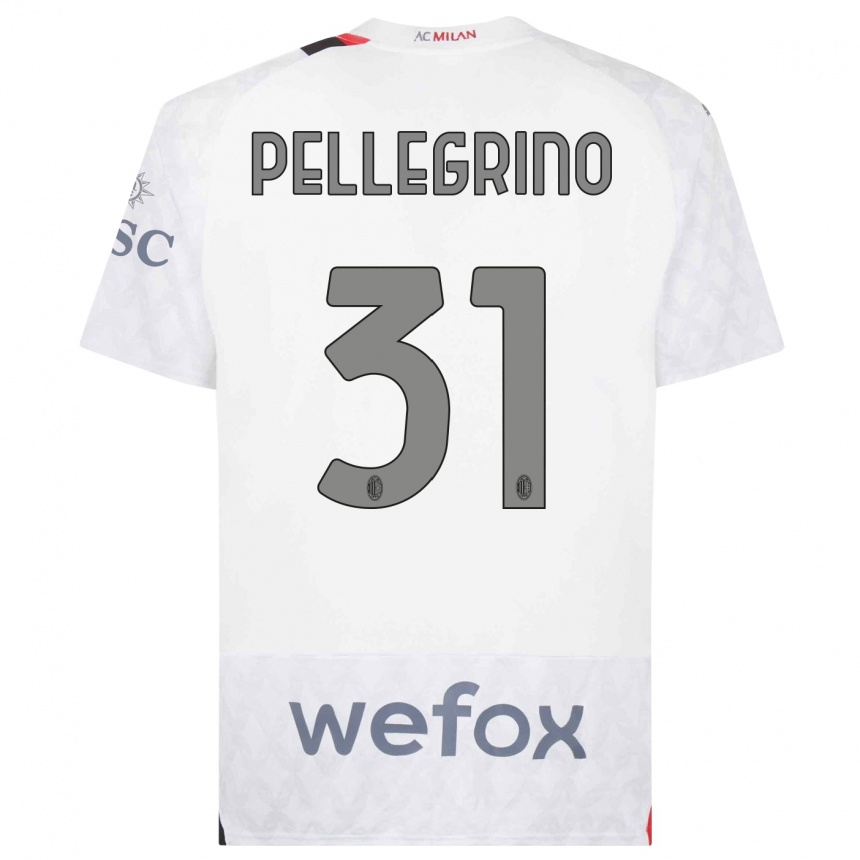 Vyrai Marco Pellegrino #31 Baltas Išvykos Marškinėliai 2023/24 T-Shirt