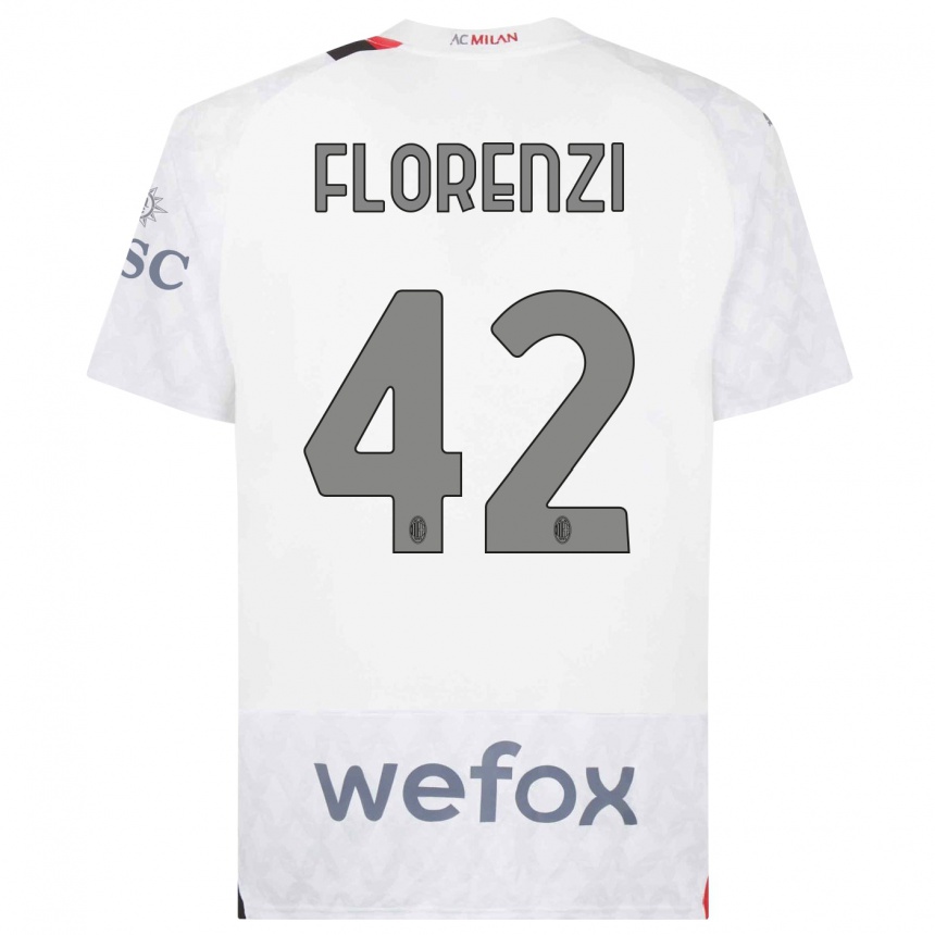 Vyrai Alessandro Florenzi #42 Baltas Išvykos Marškinėliai 2023/24 T-Shirt