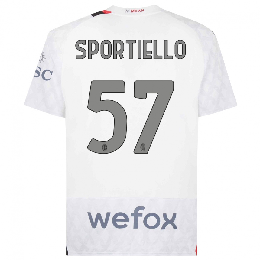 Vyrai Marco Sportiello #57 Baltas Išvykos Marškinėliai 2023/24 T-Shirt