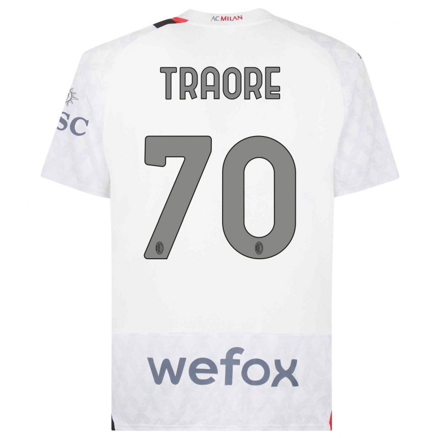 Vyrai Chaka Traore #70 Baltas Išvykos Marškinėliai 2023/24 T-Shirt