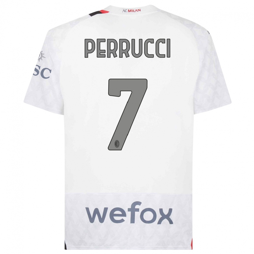 Vyrai Vincenzo Perrucci #7 Baltas Išvykos Marškinėliai 2023/24 T-Shirt