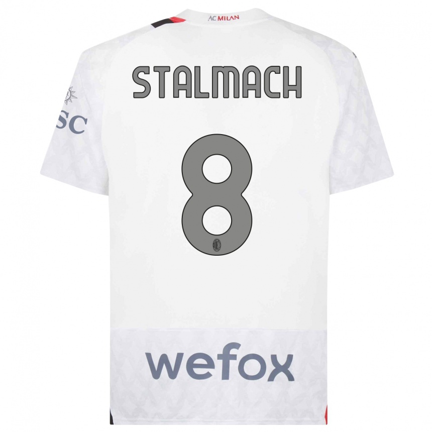 Vyrai Dariusz Stalmach #8 Baltas Išvykos Marškinėliai 2023/24 T-Shirt