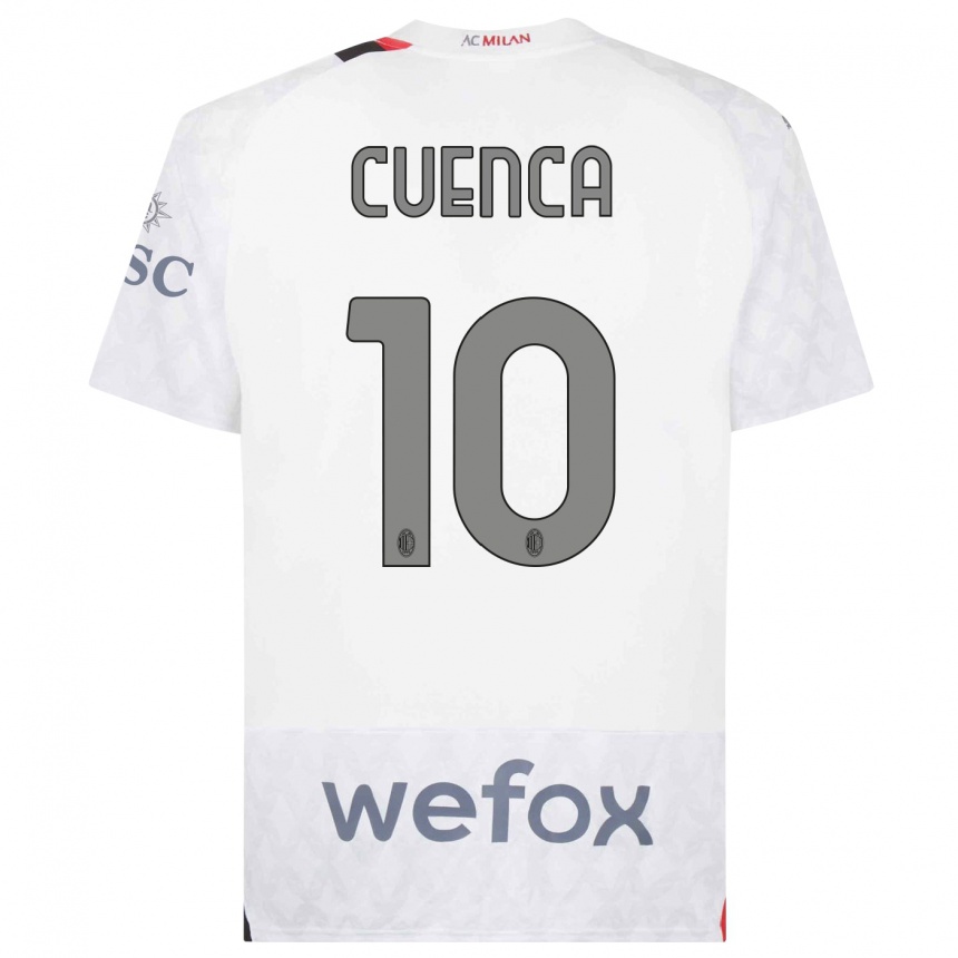 Vyrai Hugo Cuenca #10 Baltas Išvykos Marškinėliai 2023/24 T-Shirt