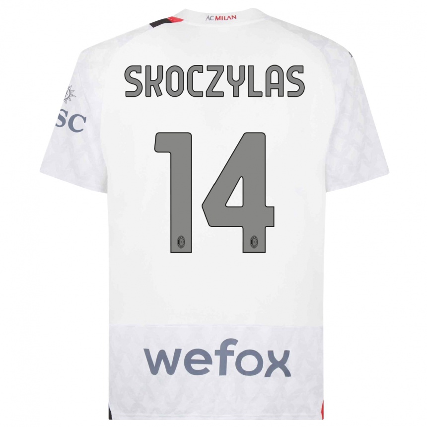 Vyrai Mateusz Skoczylas #14 Baltas Išvykos Marškinėliai 2023/24 T-Shirt