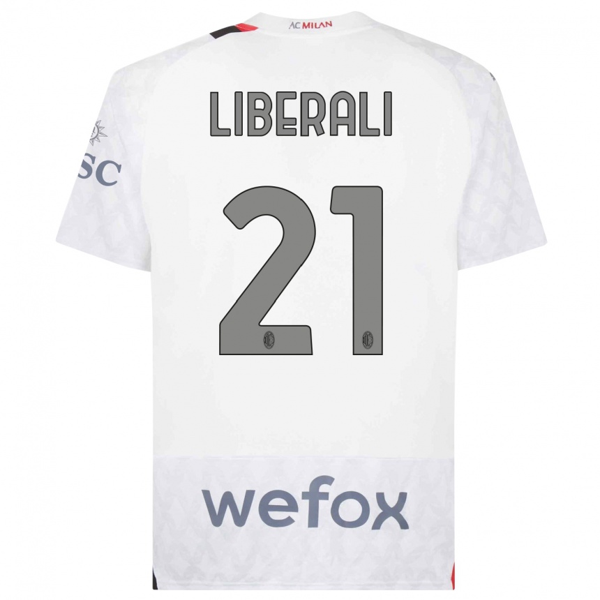 Vyrai Mattia Liberali #21 Baltas Išvykos Marškinėliai 2023/24 T-Shirt