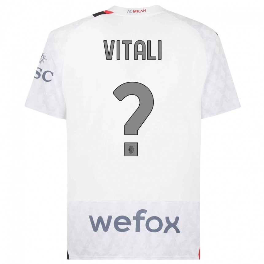 Vyrai Michael Vitali #0 Baltas Išvykos Marškinėliai 2023/24 T-Shirt