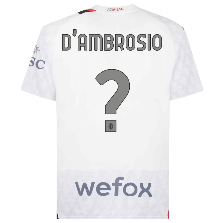 Vyrai Antonio D'ambrosio #0 Baltas Išvykos Marškinėliai 2023/24 T-Shirt