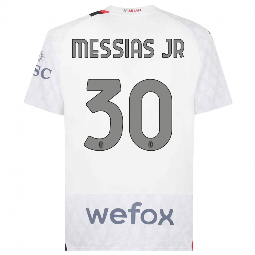 Vyrai Junior Messias #30 Baltas Išvykos Marškinėliai 2023/24 T-Shirt