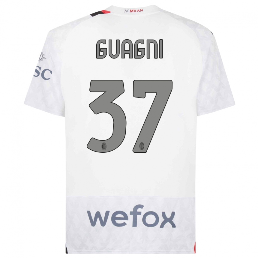 Vyrai Alia Guagni #37 Baltas Išvykos Marškinėliai 2023/24 T-Shirt