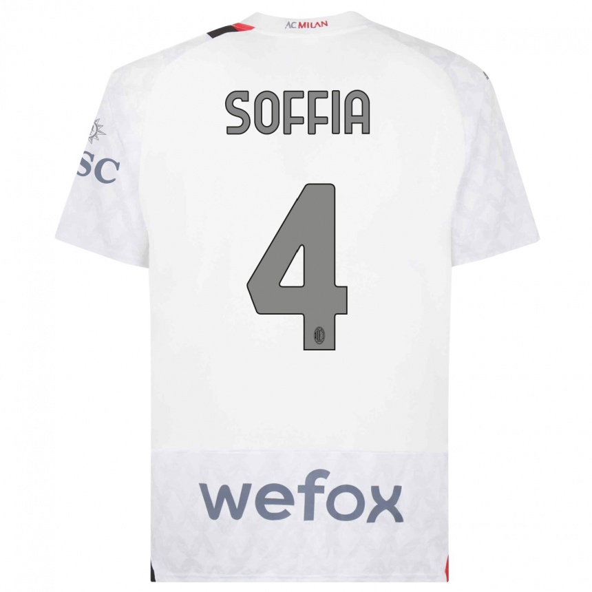 Vyrai Angelica Soffia #4 Baltas Išvykos Marškinėliai 2023/24 T-Shirt