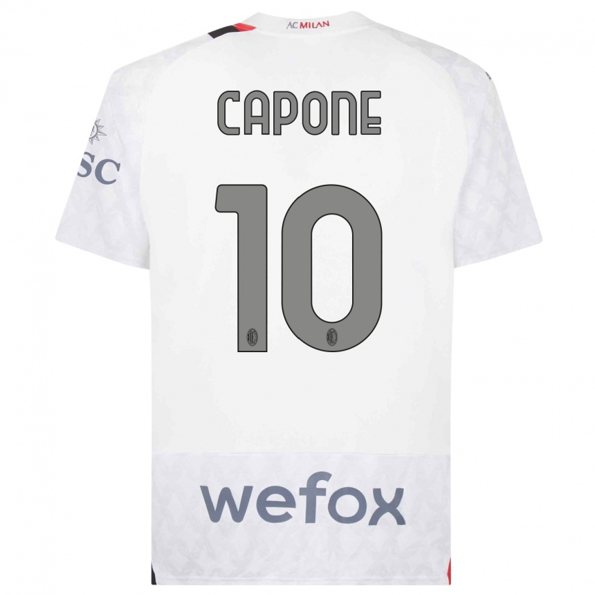 Vyrai Andrea Capone #10 Baltas Išvykos Marškinėliai 2023/24 T-Shirt