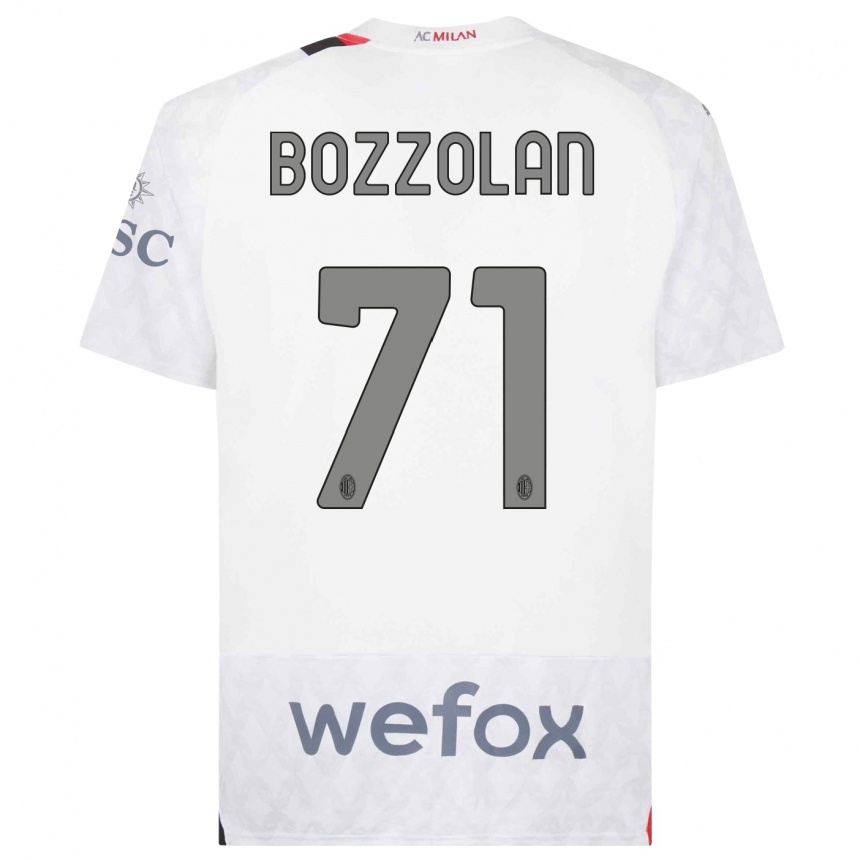 Vyrai Andrea Bozzolan #71 Baltas Išvykos Marškinėliai 2023/24 T-Shirt