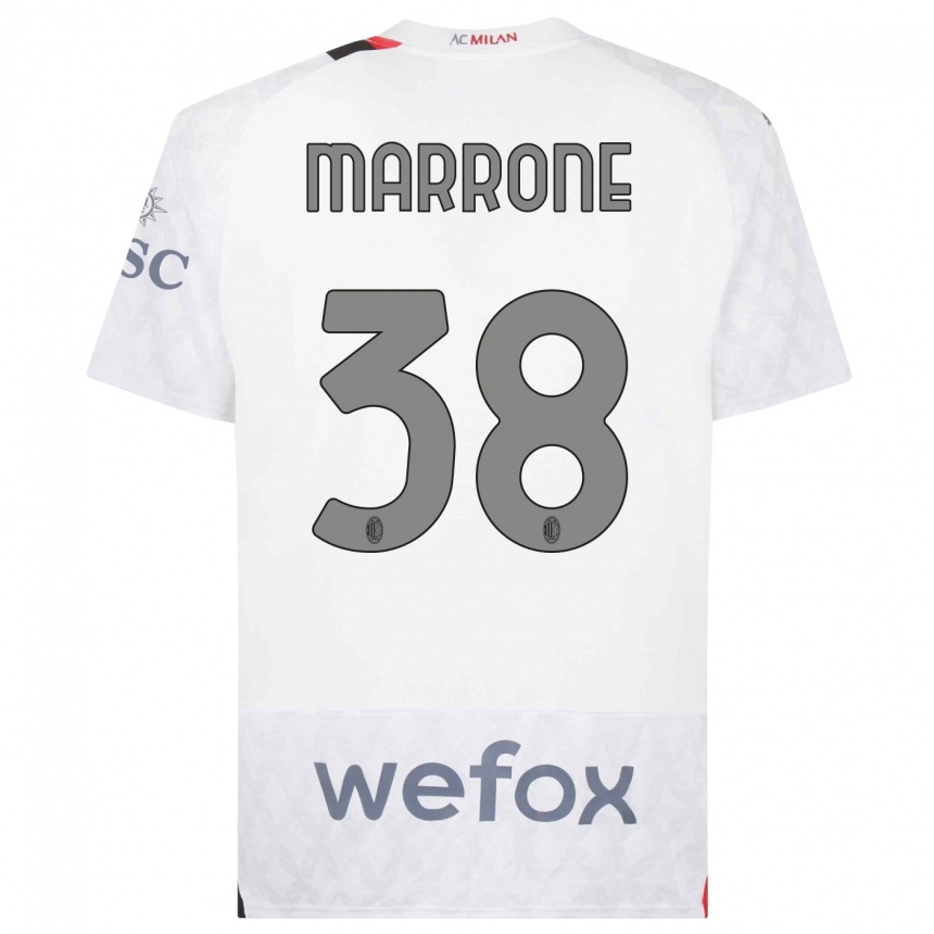 Vyrai Federico Marrone #38 Baltas Išvykos Marškinėliai 2023/24 T-Shirt