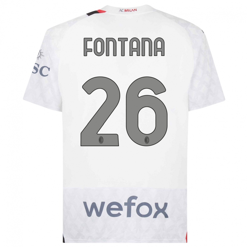 Vyrai Francesco Fontana #26 Baltas Išvykos Marškinėliai 2023/24 T-Shirt