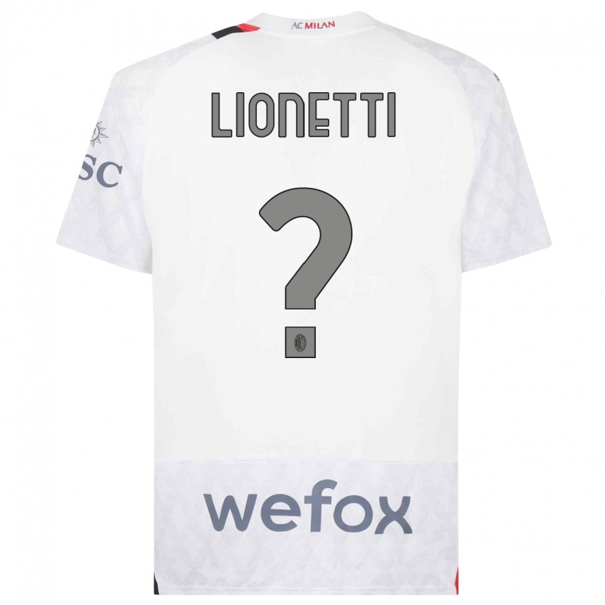 Vyrai Francesco Lionetti #0 Baltas Išvykos Marškinėliai 2023/24 T-Shirt