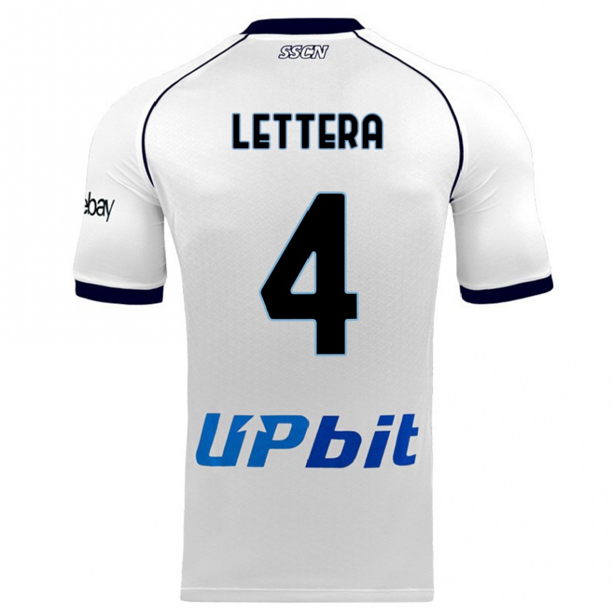 Vyrai Alessio Lettera #4 Baltas Išvykos Marškinėliai 2023/24 T-Shirt