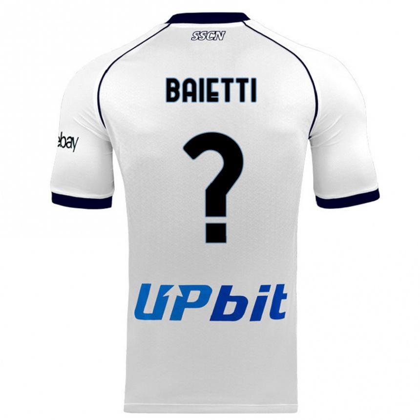 Vyrai Francesco Baietti #0 Baltas Išvykos Marškinėliai 2023/24 T-Shirt