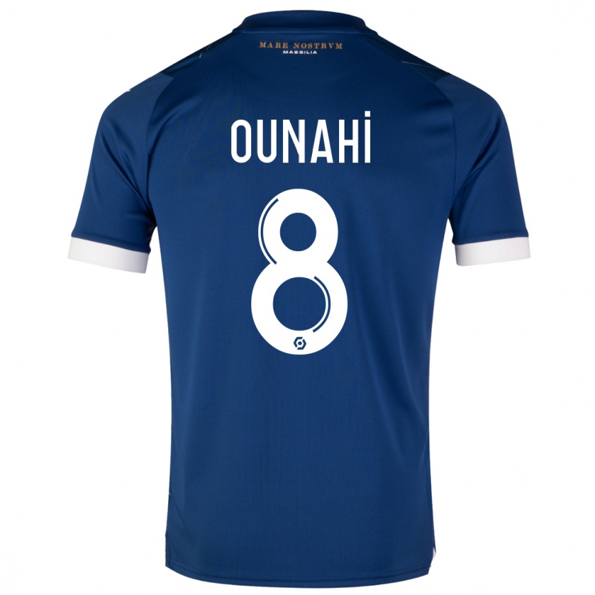 Vyrai Azzedine Ounahi #8 Tamsiai Mėlyna Išvykos Marškinėliai 2023/24 T-Shirt