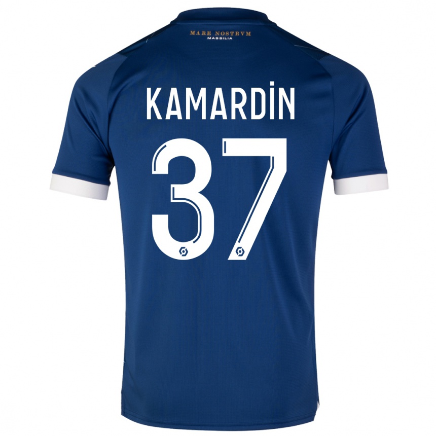 Vyrai Aaron Kamardin #37 Tamsiai Mėlyna Išvykos Marškinėliai 2023/24 T-Shirt