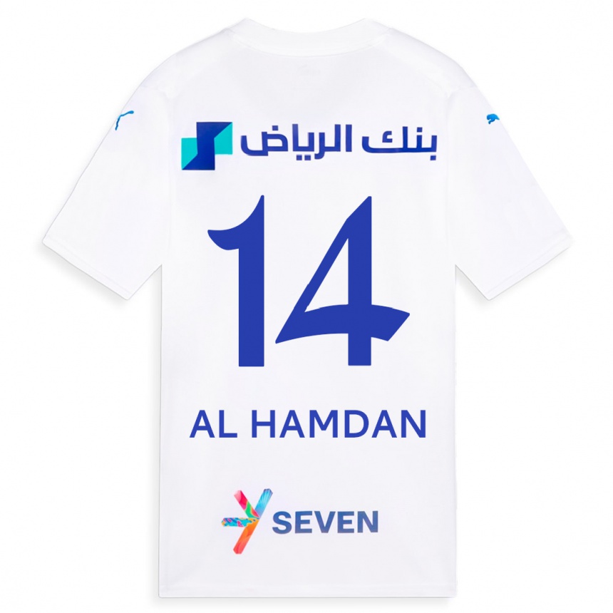 Vyrai Abdullah Al-Hamdan #14 Baltas Išvykos Marškinėliai 2023/24 T-Shirt