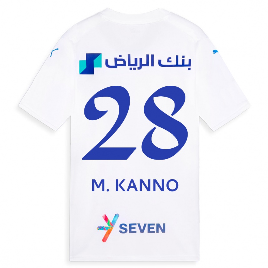 Vyrai Mohamed Kanno #28 Baltas Išvykos Marškinėliai 2023/24 T-Shirt