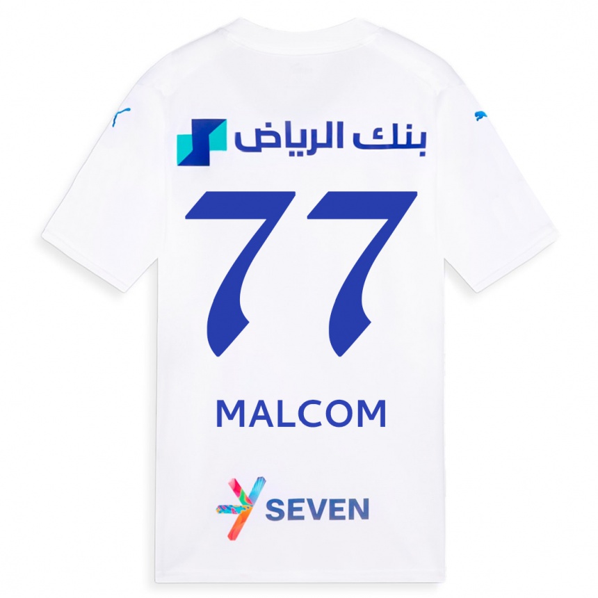 Vyrai Malcom #77 Baltas Išvykos Marškinėliai 2023/24 T-Shirt