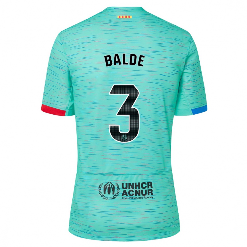 Vyrai Alejandro Balde #3 Šviesus Aqua Trečias Marškinėliai 2023/24 T-Shirt