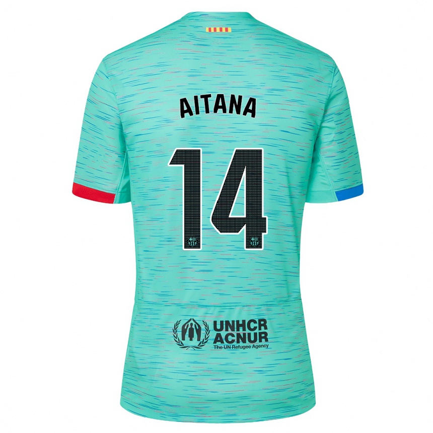 Vyrai Aitana Bonmati #14 Šviesus Aqua Trečias Marškinėliai 2023/24 T-Shirt